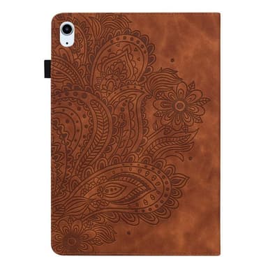 Apple iPad 10.9 2022 Sammenleggbart Veske Kortholder Blomster - Brun
