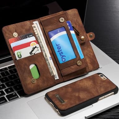 CASEME iPhone 6s 6 Retro Split Lommebok-deksel i Lær - Kaffe