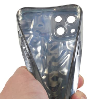 Til iPhone 15 TPU-deksel Elektrobelagt Rynket - Sølv