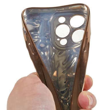Til iPhone 15 Pro TPU-deksel Elektrobelagt Rynket - Gull