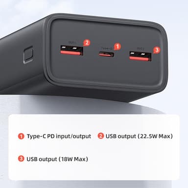 USAMS Powerbank 30000mAh hurtiglading 65w PD