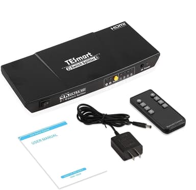 NÖRDIC HDMI Switch 2xPC til 4x skjermer 4K30Hz UHD CEC 3D HDCP1.4 for PC, PS5, Xbox og bærbar PC