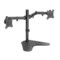 NÖRDIC Monitor Arm/Stativ/Fot Tabell Modell for dobbeltskjerm 8 kg per arm 13-27 tommer i stål, vippbar og svivel svart skjermmontering