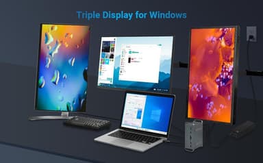 NÖRDIC 1 til 15 USB-C dokkingstasjon trippelskjermer 2xHDMI 1xDP 4K60Hz 7xUSB 1xUSB-C PD65W 1xRJ45 1xSD 1xMicro SD Thunderbolt 3/4 USB4