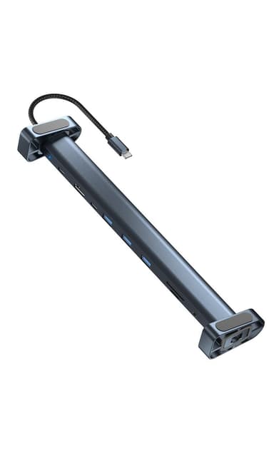 NÖRDIC 1 til 10 USB-C-dokkingstasjon 1xHDMI 4K30Hz 1xUSB-C PD100W 3xUSB-A 5G 1xLAN 10/100 1xAudio 1xTF 1xMicroSD Thunderbolt 3 & 4