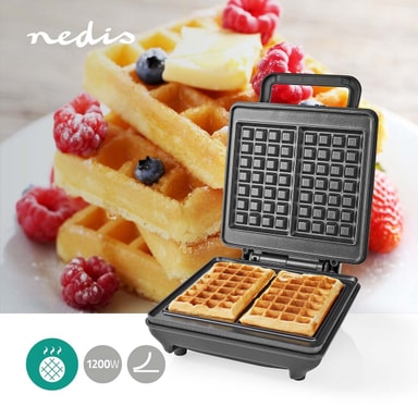 Nedis Waffle Maker Belgiske vafler 22 x 12.5 cm 1200 W