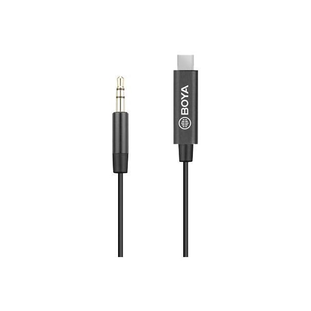 BOYA BY-K2 3.5mm TRS male to USB-C male Audio Adapter, 0.2m, black