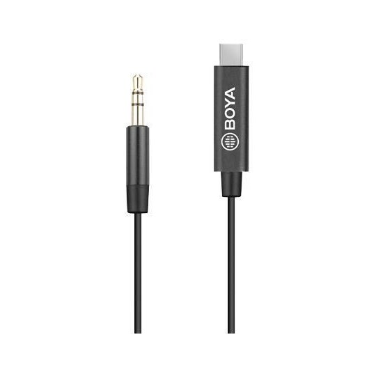 BOYA BY-K2 3.5mm TRS male to USB-C male Audio Adapter, 0.2m, black