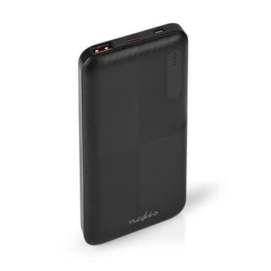 Nedis Power Bank | 10000 mAh | 1.5 / 2.0 / 3.0 A | Antall utganger: 2 | Utgangstilkobling: 1x USB-A / 1x USB-C™ | Inngangstilkobling: 1x Micro USB / 1x USB-C™ | PD2.0 18W | Lithium-Polymer