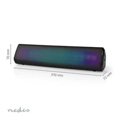 Nedis Bluetooth® Speaker | Maksimal batteritid: 6 timer | Bord design | 18 W | Stereo | Innebygd mikrofon | Linkable | Sort