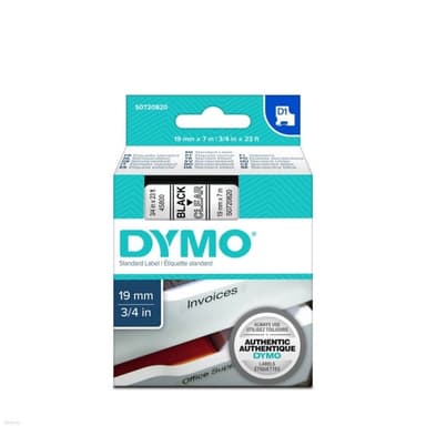 dymo Fargebånd S0720820 45800 19 mm Svart på Transparent
