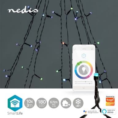 Nedis SmartLife Julelys | Tre | Wi-Fi | RGB | 180 LED's | 10 x 2 m | Android™ / IOS