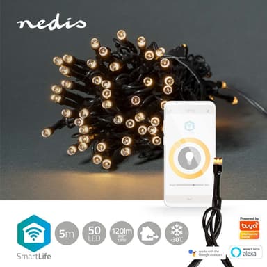 Nedis SmartLife Julelys | Streng | Wi-Fi | Varm Hvit | 50 LED's | 5.00 m | Android™ / IOS