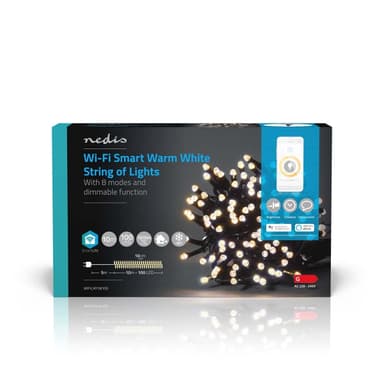 Nedis SmartLife Julelys | Streng | Wi-Fi | Varm Hvit | 100 LED's | 10.0 m | Android™ / IOS