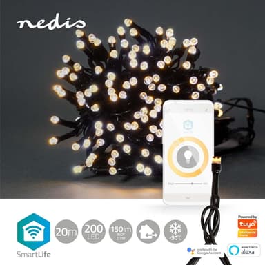 Nedis SmartLife Julelys | Streng | Wi-Fi | Varm Hvit | 200 LED's | 20.0 m | Android™ / IOS