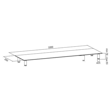 LogiLink Monitorställ i glas/metall 1 m