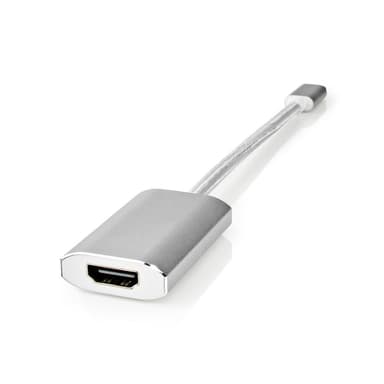 Nedis USB-C™ Adapter | USB 3.2 Gen 1 | USB-C™ Hann | HDMI™ Output | 4K@60Hz | Power delivery | 0.20 m | Rund | Gull belagt | Flettet / Nylon | Sølv | Deksel Vindusboks