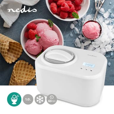 Nedis Iskrem maskin | 1.0 l | Hvit | Plast