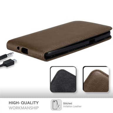 Samsung Galaxy GRAND PRIME deksel flip cover (brun)