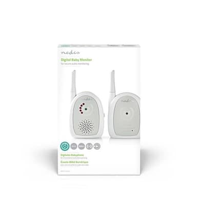 Nedis Audio Baby Monitor | FHSS (Frequency-Hopping Spread Spectrum) | Område: 300 m | Batteri drevet / Nettstrøm drevet | Grå / Hvit