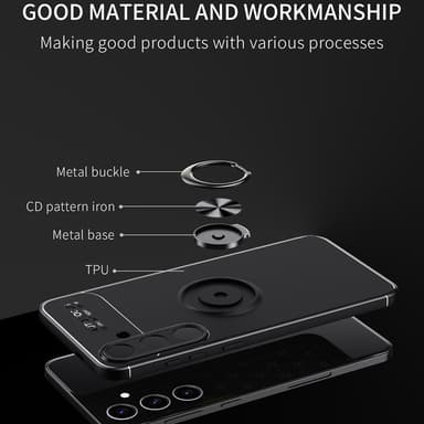 Samsung Galaxy S24+ TPU Deksel Med Fingerring - Svart