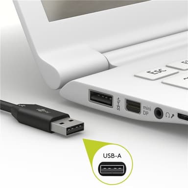 USB-C ™ til USB-A Tekstilkabel med metallplugger (Space grå / sølv) 1 m