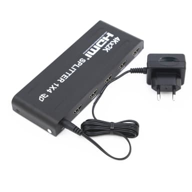 1x4 HDMI-splitter til 4 skjermer 4K