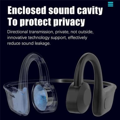 Trådløse sportshodetelefoner Bluetooth 5.1 Sort