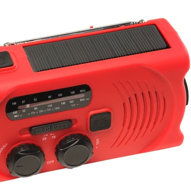 Radio med sveiv og solcellelading