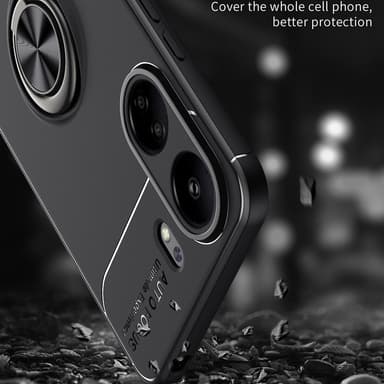 Til Xiaomi Redmi 13C Hybrid-veske Fingerring Metallplate