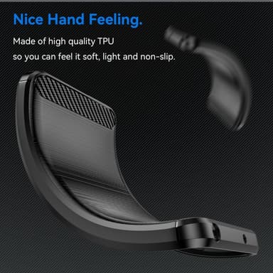 For Xiaomi Redmi 13C karbonfiber tekstur deksel bakdeksel - svart