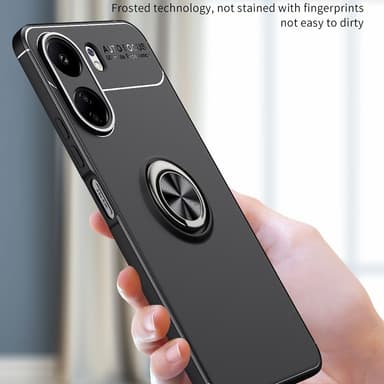 Til Xiaomi Redmi 13C Hybrid-veske Fingerring Metallplate