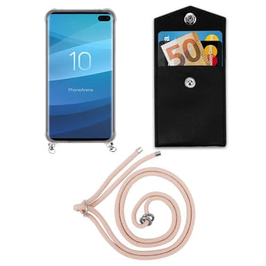 Samsung Galaxy S10 PLUS Deksel med Halskjede (rosa)