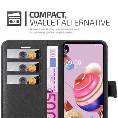LG K51S lommebokdeksel etui (svart)