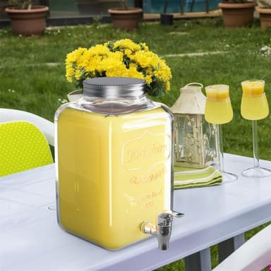 Drikkedispenser 4 L med kran Glassbeholder