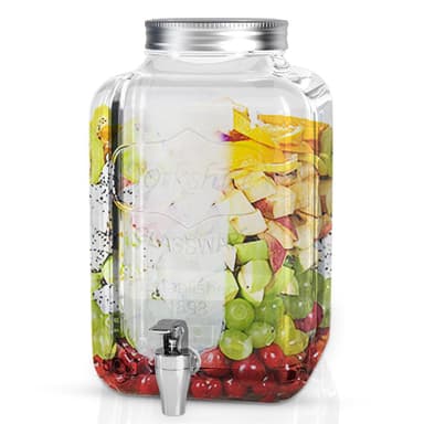 Drikkedispenser 4 L med kran Glassbeholder