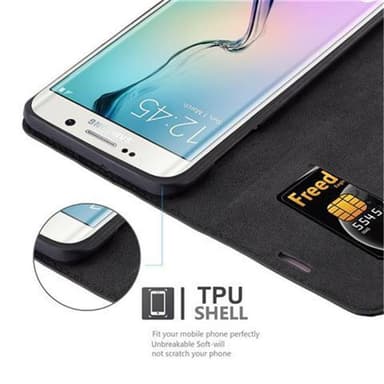 Samsung Galaxy S6 EDGE PLUS lommebokdeksel case (svart)