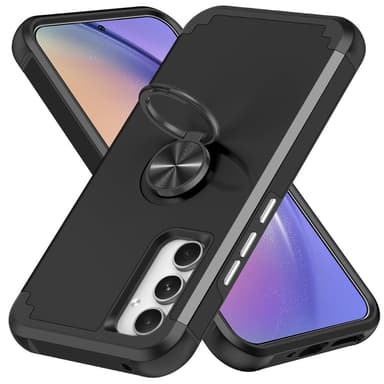 Samsung Galaxy A15 Hybrid Deksel Med Fingerring - Svart