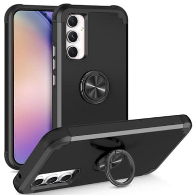 Samsung Galaxy A15 Hybrid Deksel Med Fingerring - Svart