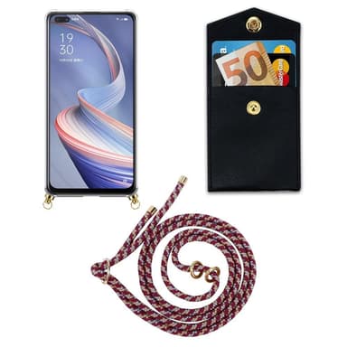 Oppo A92s Deksel med Halskjede (rød)