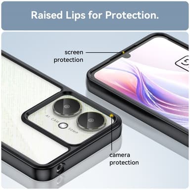 Til Xiaomi Redmi 13C Deksel Bakside Hybrid TPU+Akryl