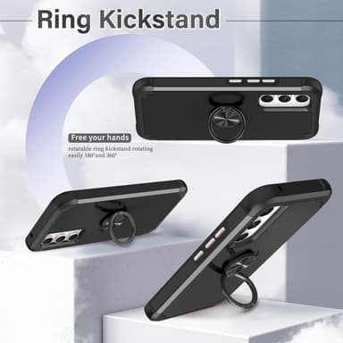 Samsung Galaxy A15 Hybrid Deksel Med Fingerring - Svart