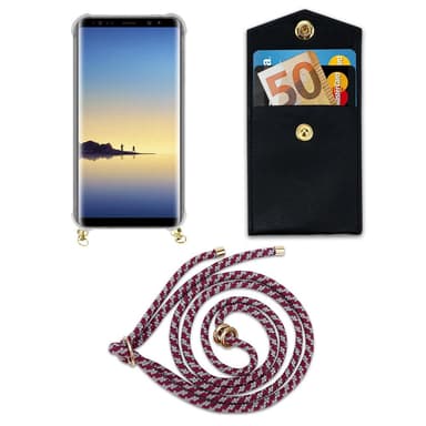 Samsung Galaxy NOTE 8 Deksel med Halskjede (rød)