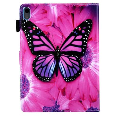 Apple iPad 10.9 2022 Sammenleggbart Veske Kortholder - Rosa Sommerfugl