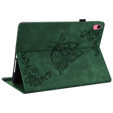 Apple iPad 10.9 2022 Sammenleggbart Veske Kortholder Sommerfugl - Grønn