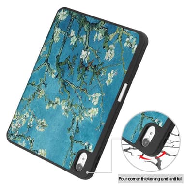 Apple iPad 10.9 2022 Trippeldeksel med smal passform Pennholder - Blossom
