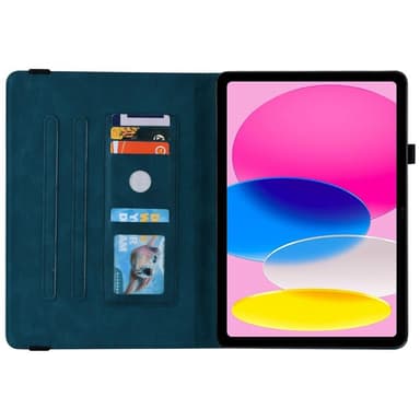 Apple iPad 10.9 2022 Sammenleggbart Veske Kortholder Sommerfugl - Blå
