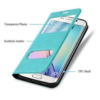 Samsung Galaxy S6 EDGE lommebokdeksel cover (turkis)