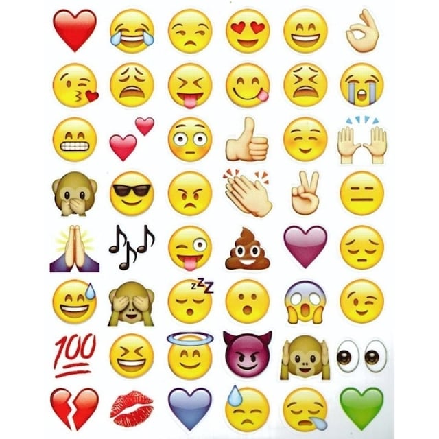 Emoji-klistremerker, 19 ark med 900+ stickers