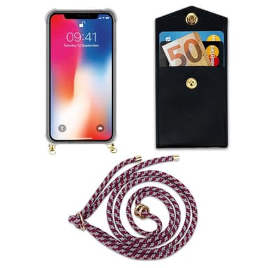 iPhone XS MAX Deksel med Halskjede (rød)
